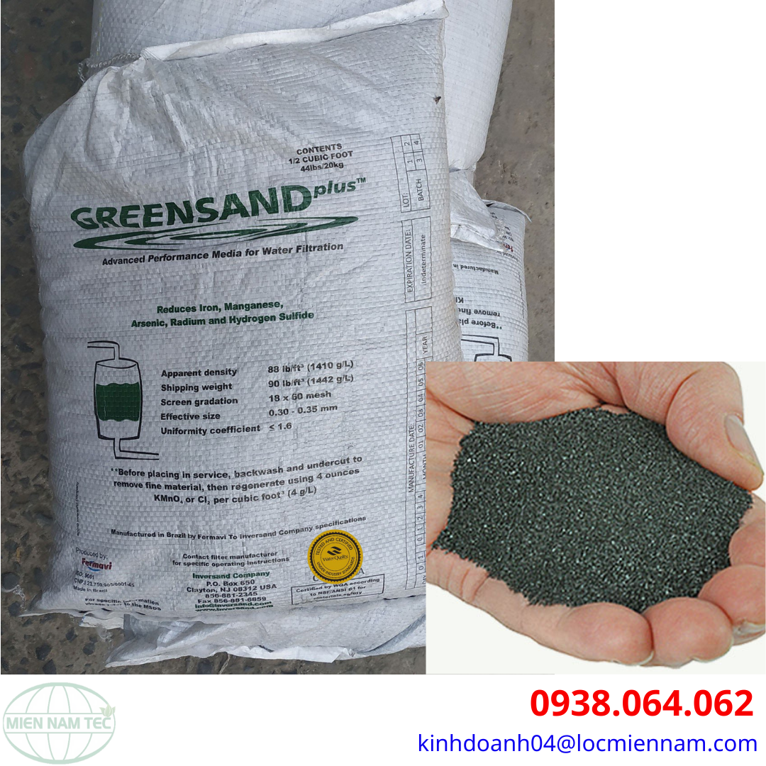 Cát mangan Green Sand dùng khử phèn sắt
