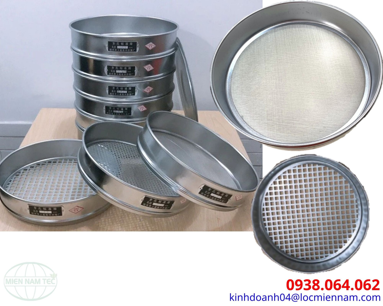 Rây sàng bằng inox trong phòng thí nghiệm