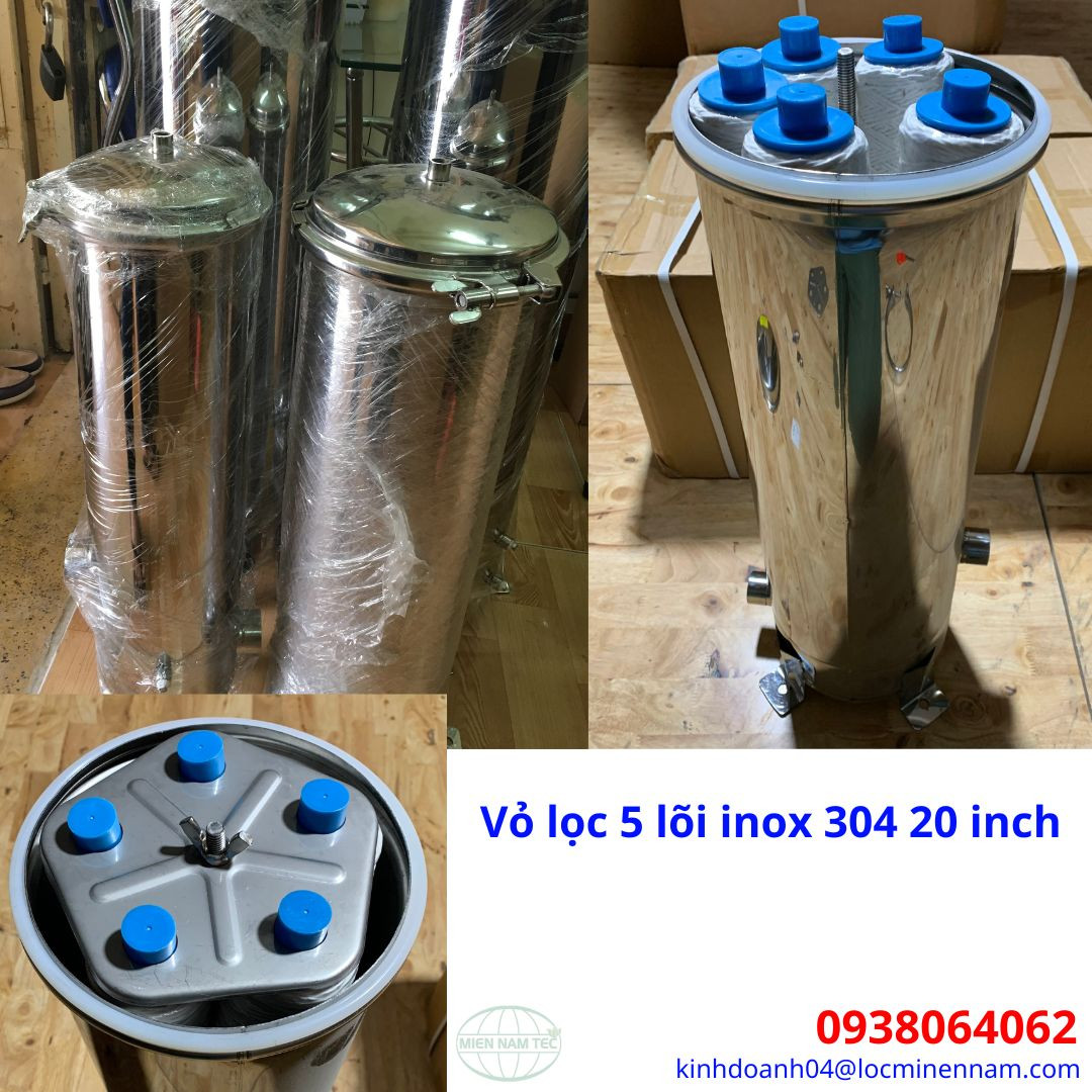 Vỏ lọc inox 5 lõi 20 inch