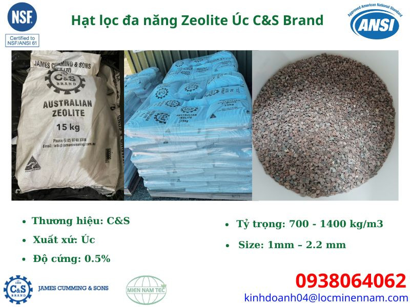 Giới thiệu về hạt lọc đa năng Zeolite Úc C&S Brand