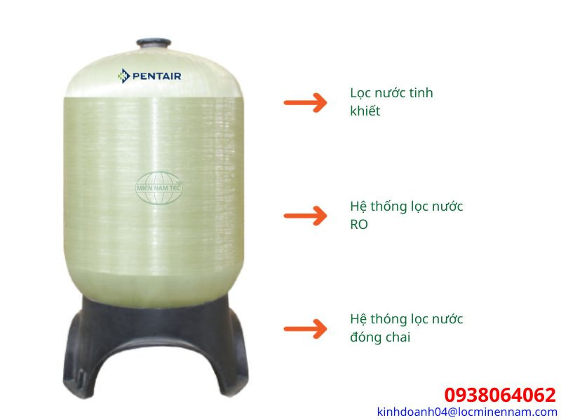 Ứng dụng của cột lọc nước thương hiệu Pentair