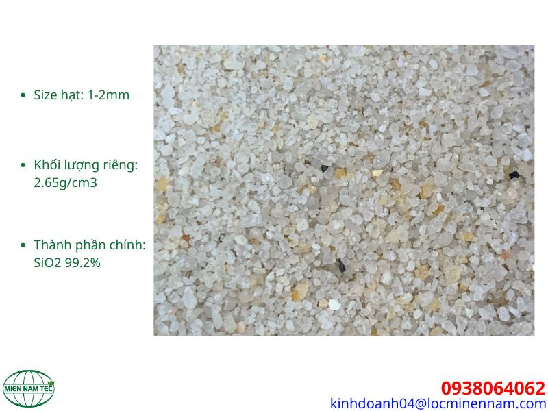 Thông số vật lý của cát thạch anh 1 - 2mm
