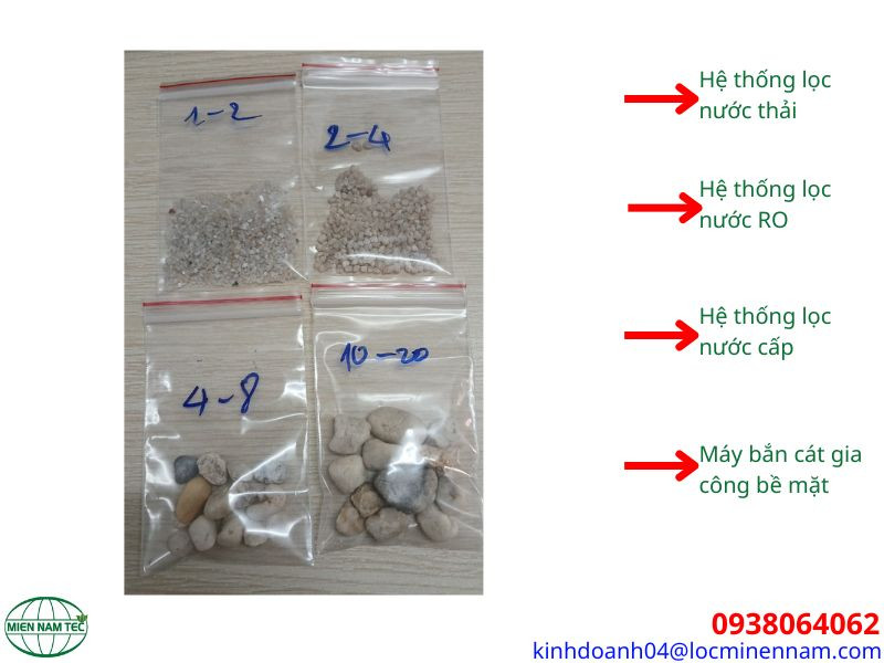 Ứng dụng của sỏi 4-8mm dùng lọc thô cho xử ký nước tinh khiết