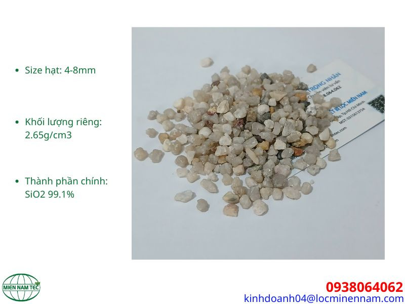 Thông số kỹ thuật của sỏi 4-8mm dùng lọc thô cho xử ký nước tinh khiết