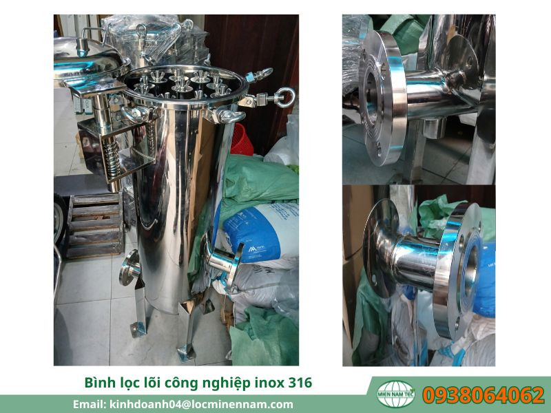 Thông số kỹ thuật của bình lọc lõi công nghiệp inox 316