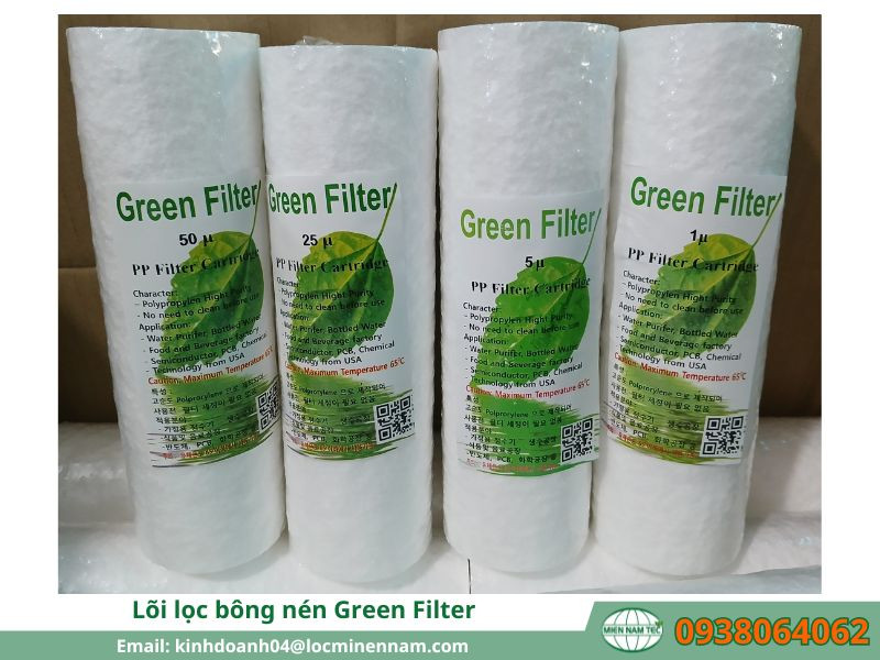 Thông tin đặt hàng lõi lọc bông nén Green Filter