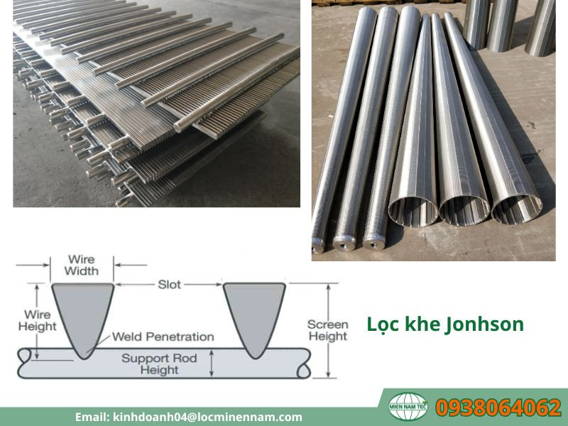 Chủng loại và tiêu chuẩn lọc khe Jonhson