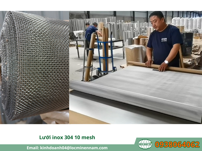 Chi tiết lưới inox 304 10 mesh