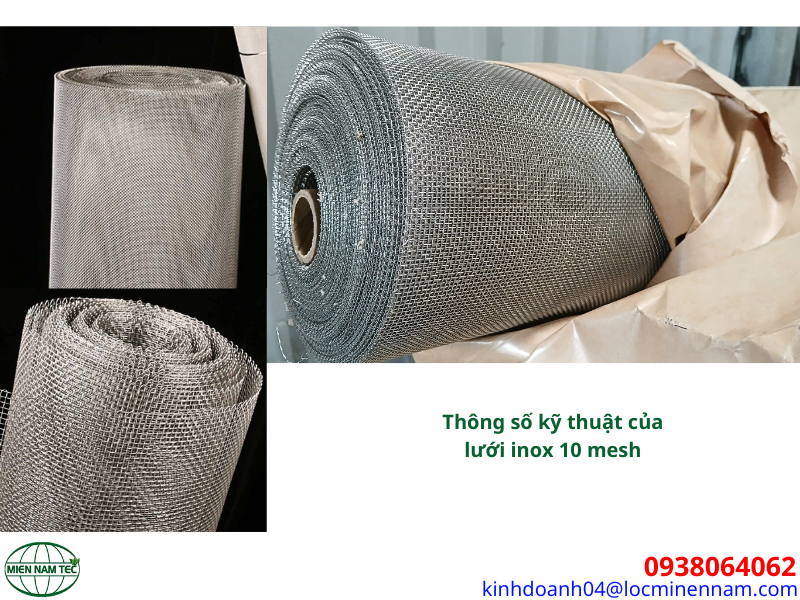 Thông số kỹ thuật của lưới inox 304 10 mesh