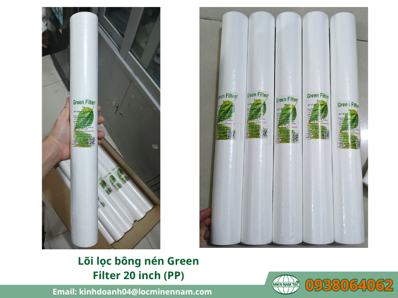 Chi tiết lõi lọc bông nén Green Filter 20 inch (PP)