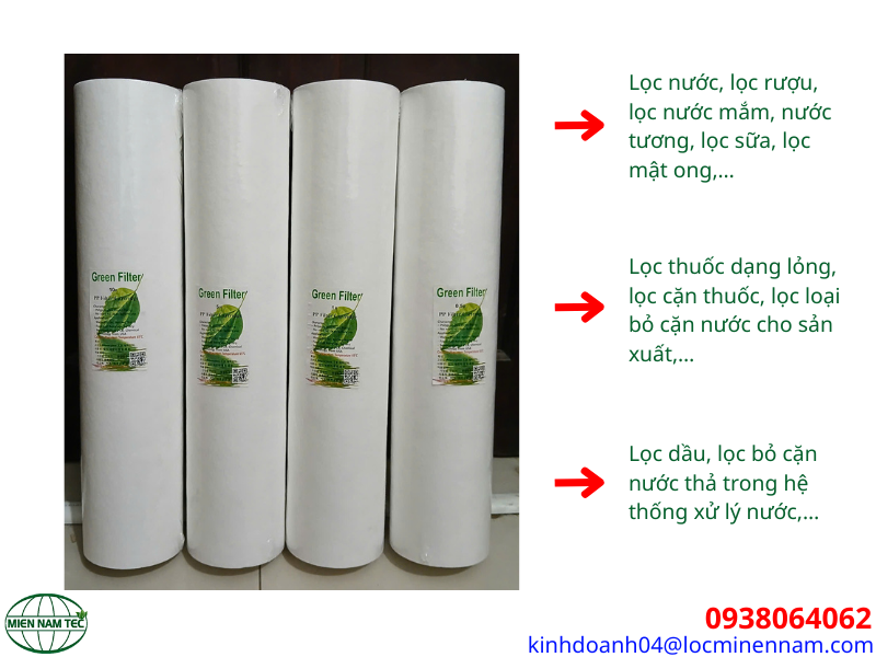Ứng dụng của lõi lọc bông nén Bigblue 0.5 micron
