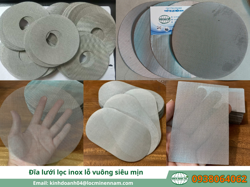 Kiểu dáng lưới lọc inox lỗ vuông siêu mịn